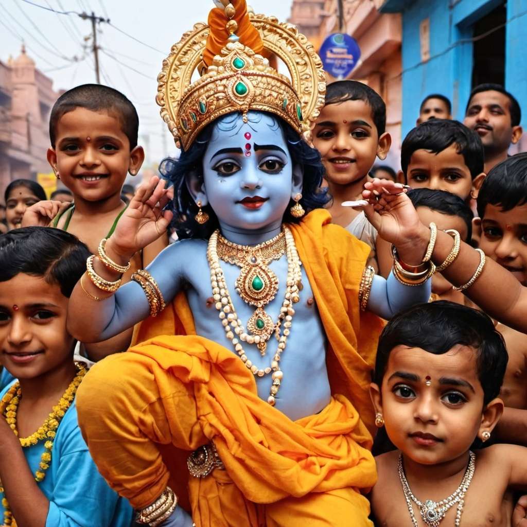 Representative Image "Devotees celebrate Krishna Janmashtami in Mathura with vibrant processions, decorations, and large gatherings at the Krishna Janmabhoomi Temple, as special trains and buses cater to the influx of pilgrims."