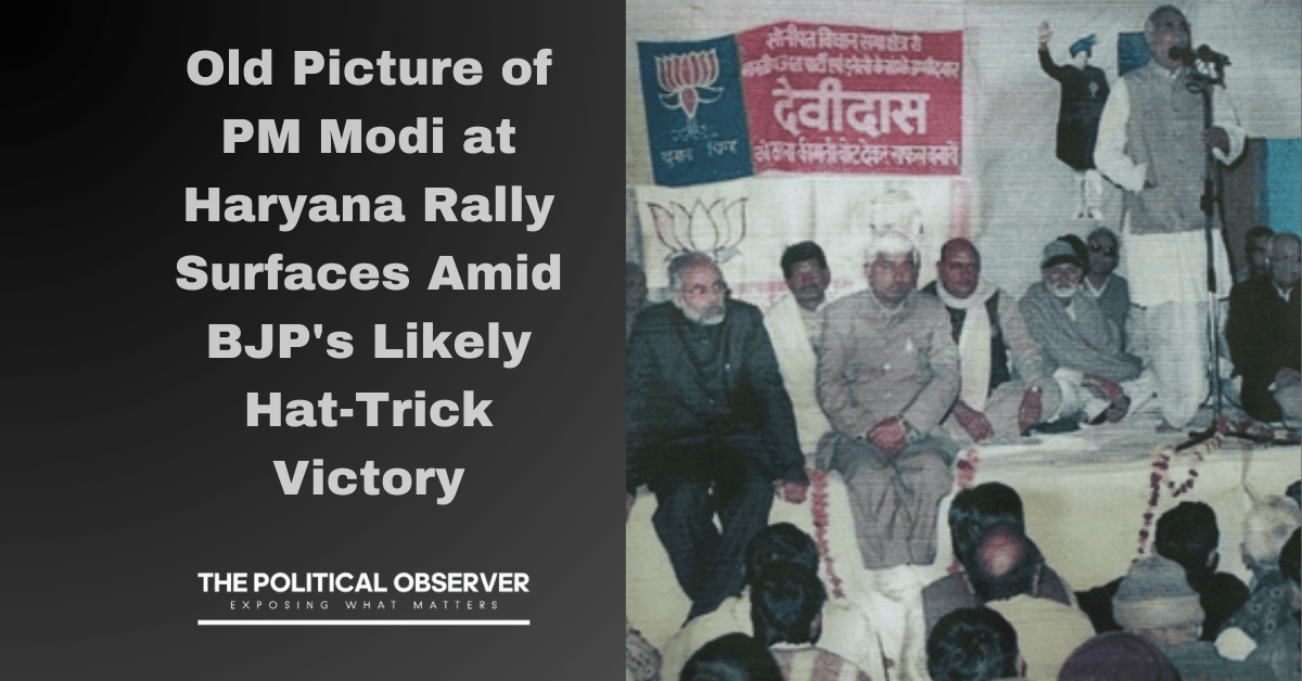 Old Picture of PM Modi at Haryana Rally Surfaces Amid BJP's Likely Hat-Trick Victory