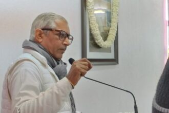 The much-awaited book ‘Mitra Upanishad’, written by renowned author and social thinker Radheshyam Gomla, was officially launched today at the auditorium of Singhania University